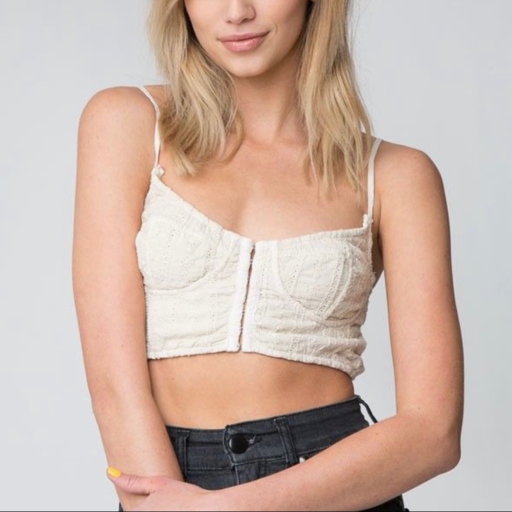 Brandy Melville Opal Crop Bralette Top NWOT Cream